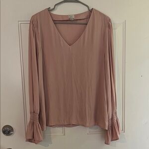 a new day Blush V-Neck Blouse